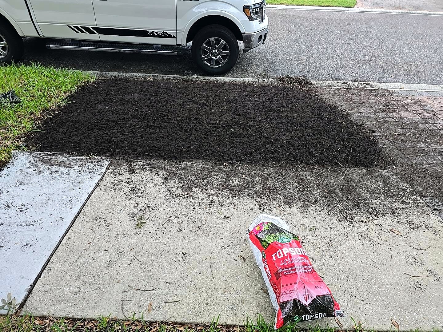 Preparación con topsoil